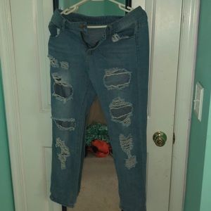distressed mom jeans